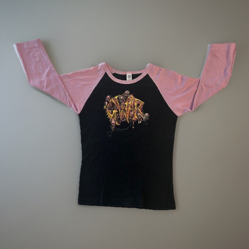 🔥RARE Vtg 2002 GWAR Blood Drive Tour Pink Black Raglan T-Shirt M/OS ClassicGirl